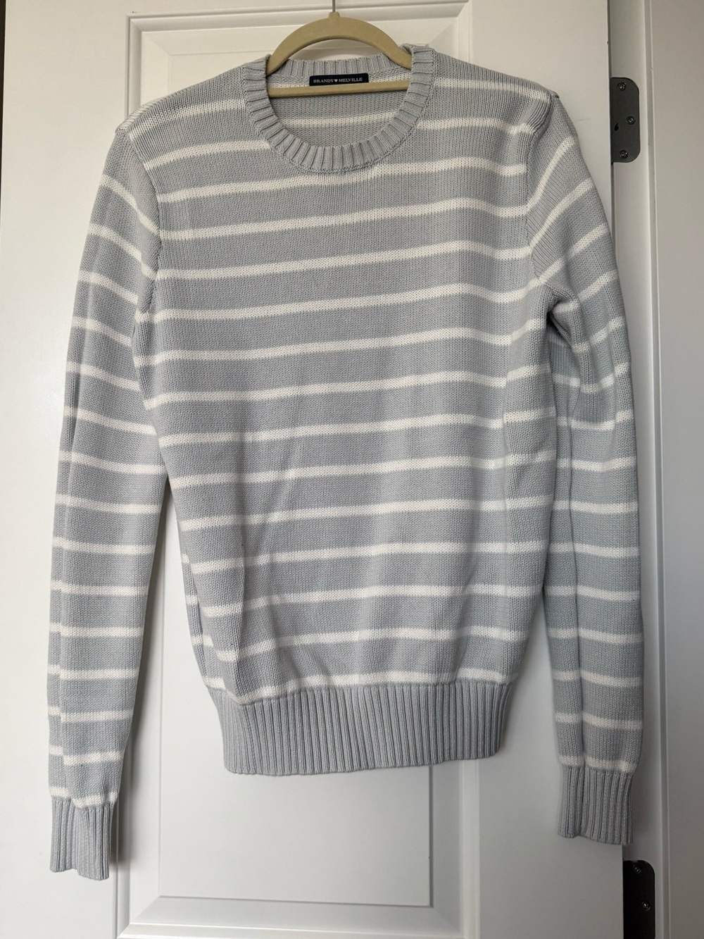 Brandy Melville Light Blue Striped Martha Sweater